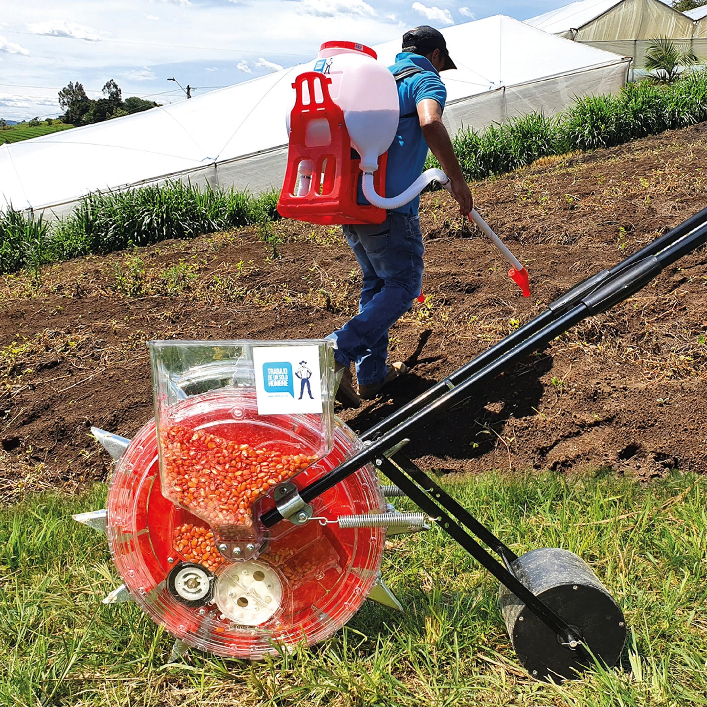 Combo Sembradora rotativa + Abonadora de espalda DUO Agrofácil
