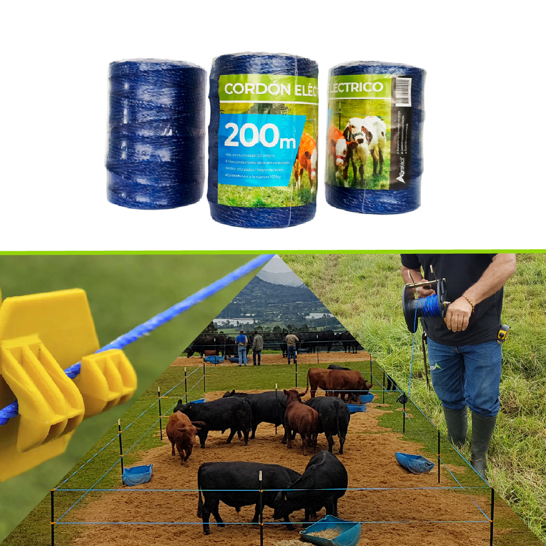 Cordón Eléctrico Rollo x 200m Agrofácil