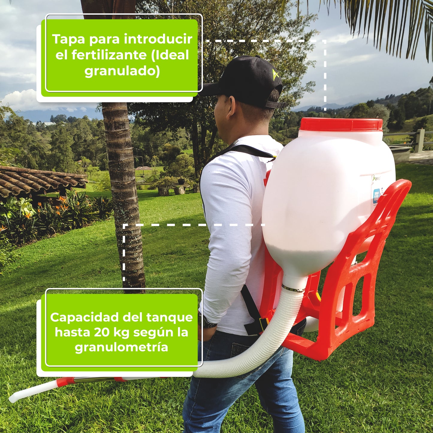 Abonadora de Espalda Dúo+ Sembradora Manual Agrofácil