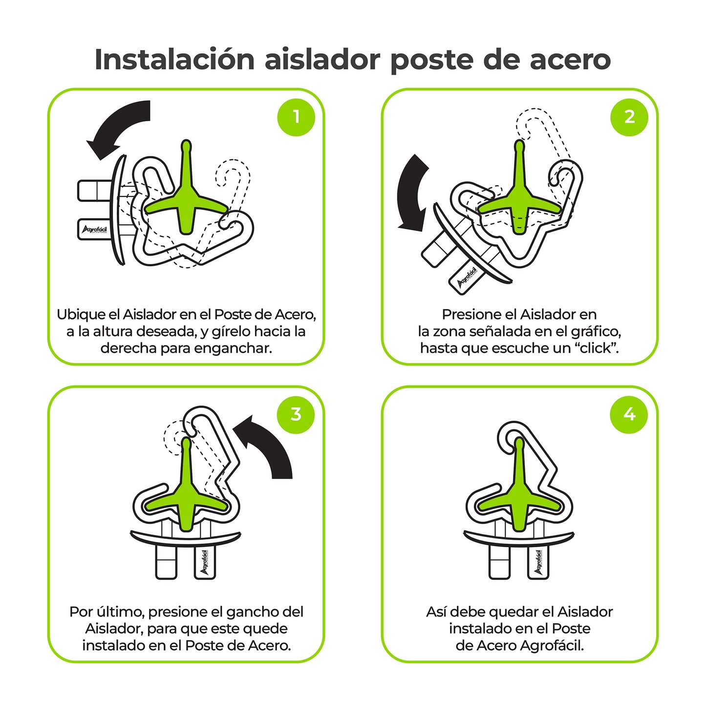 Aislador Poste de Acero Agrofácil x 50 unds