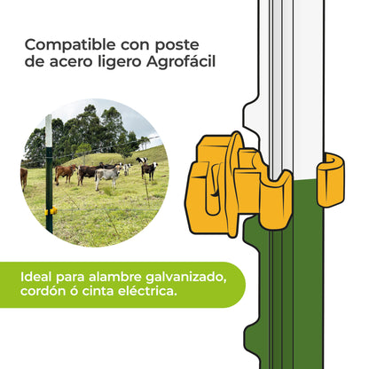 Aislador Poste de Acero Bolsa Agrofácil x 100 unds