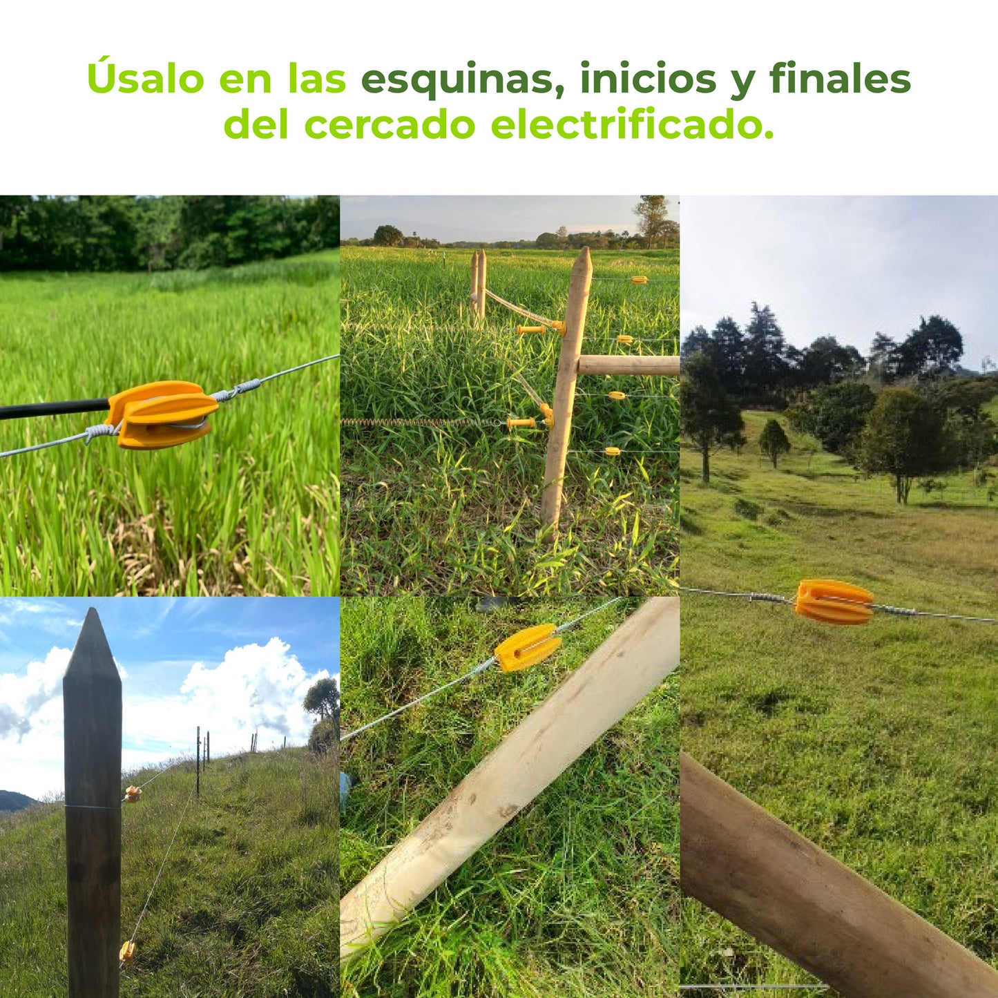 Aislador Ovalado Agrofácil (Terminal Amarillo) x 25 unidades