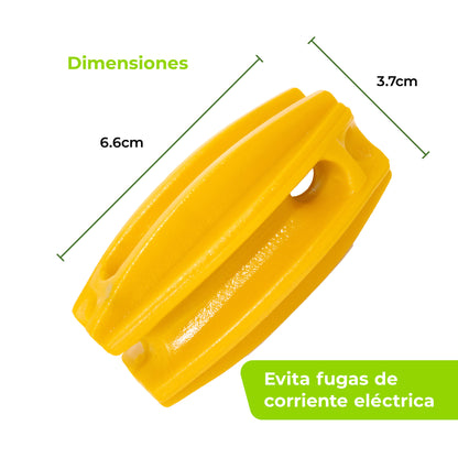 Aislador Ovalado (Terminal Amarillo) Agrofácil Paquetes x 25 / 100 / 500 Unds