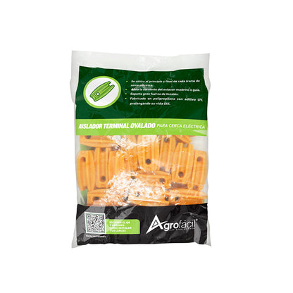 Aislador Ovalado Agrofácil (Terminal Amarillo) x 25 unidades
