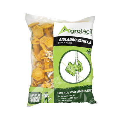 Aislador Varilla Cerca Móvil Agrofácil x 50 unidades