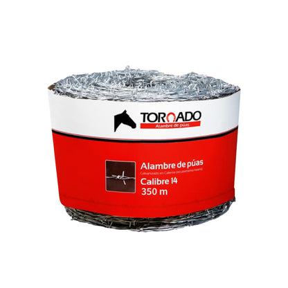 Alambre de Púas C14 x 350m paquete X3 Unidades TORNADO