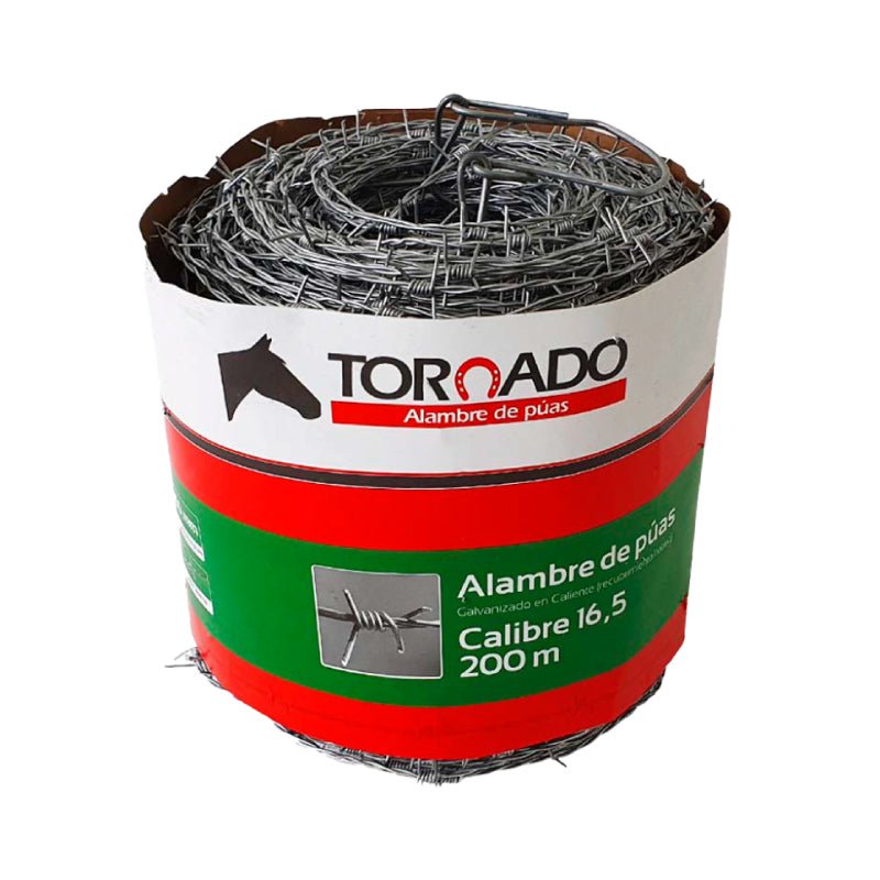 Alambre de Púas C16.5 x 200m PAQUETE X3 unds TORNADO