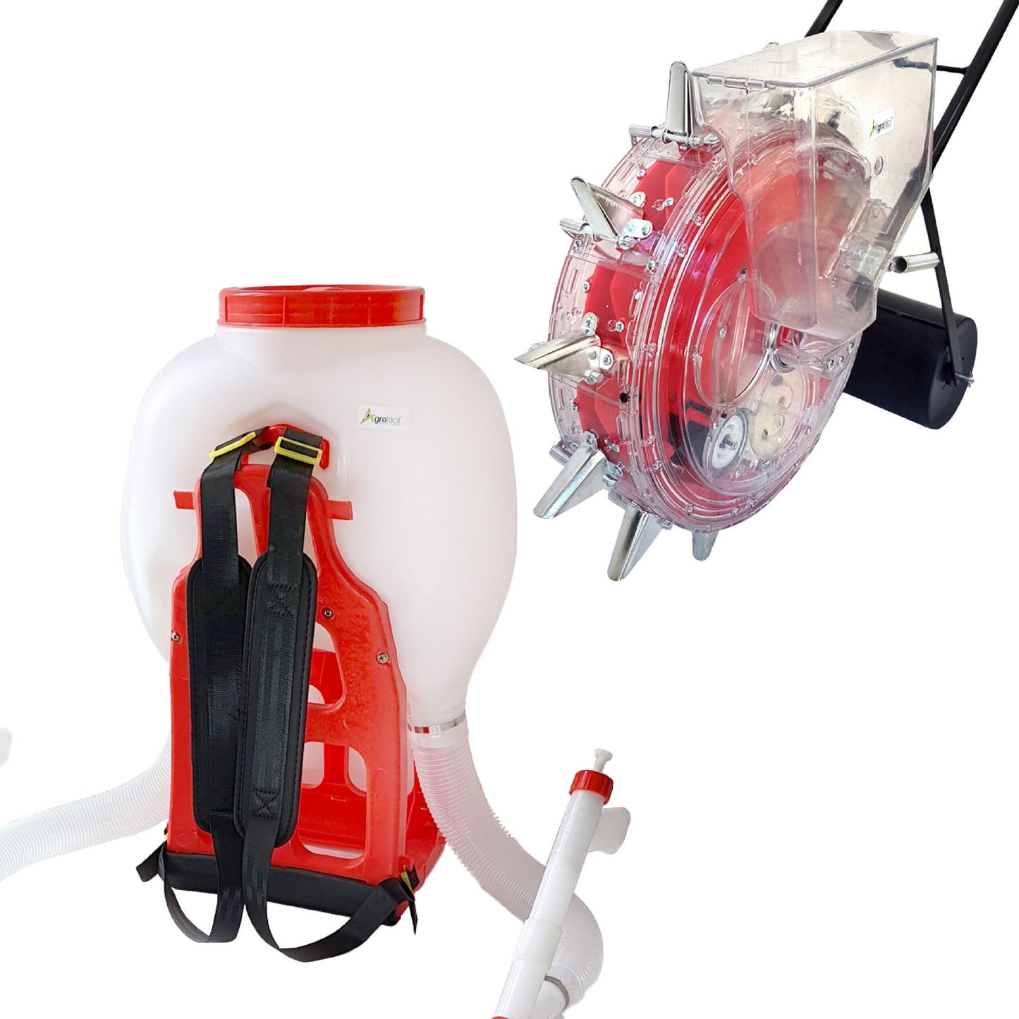 Combo Sembradora rotativa + Abonadora de espalda DUO Agrofácil