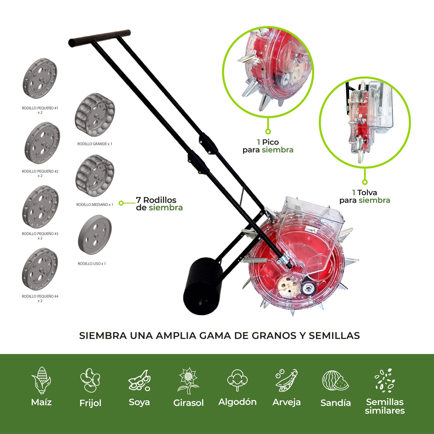 Combo Sembradora rotativa + Abonadora de espalda DUO Agrofácil
