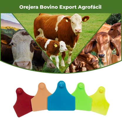 Orejera Bovino Export Agrofácil Para Identificar Ganado