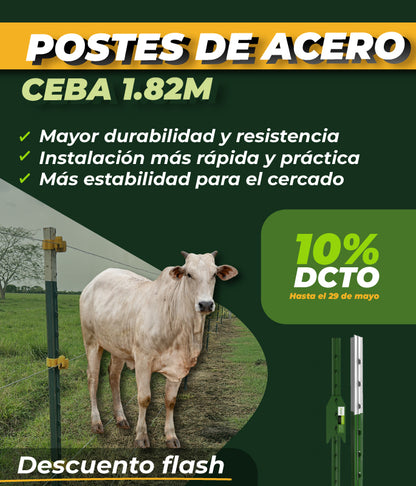 Poste de Acero Ceba 1.82m Agrofácil x 200 unidades