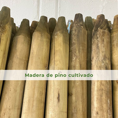 Estacón de Madera Inmunizado Cilindrado 2.20 m x 9cm / 7cm / 10cm Agrofácil