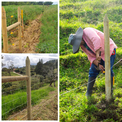 Estacón de Madera Inmunizado Cilindrado 2.20 m x 9cm / 7cm / 10cm Agrofácil