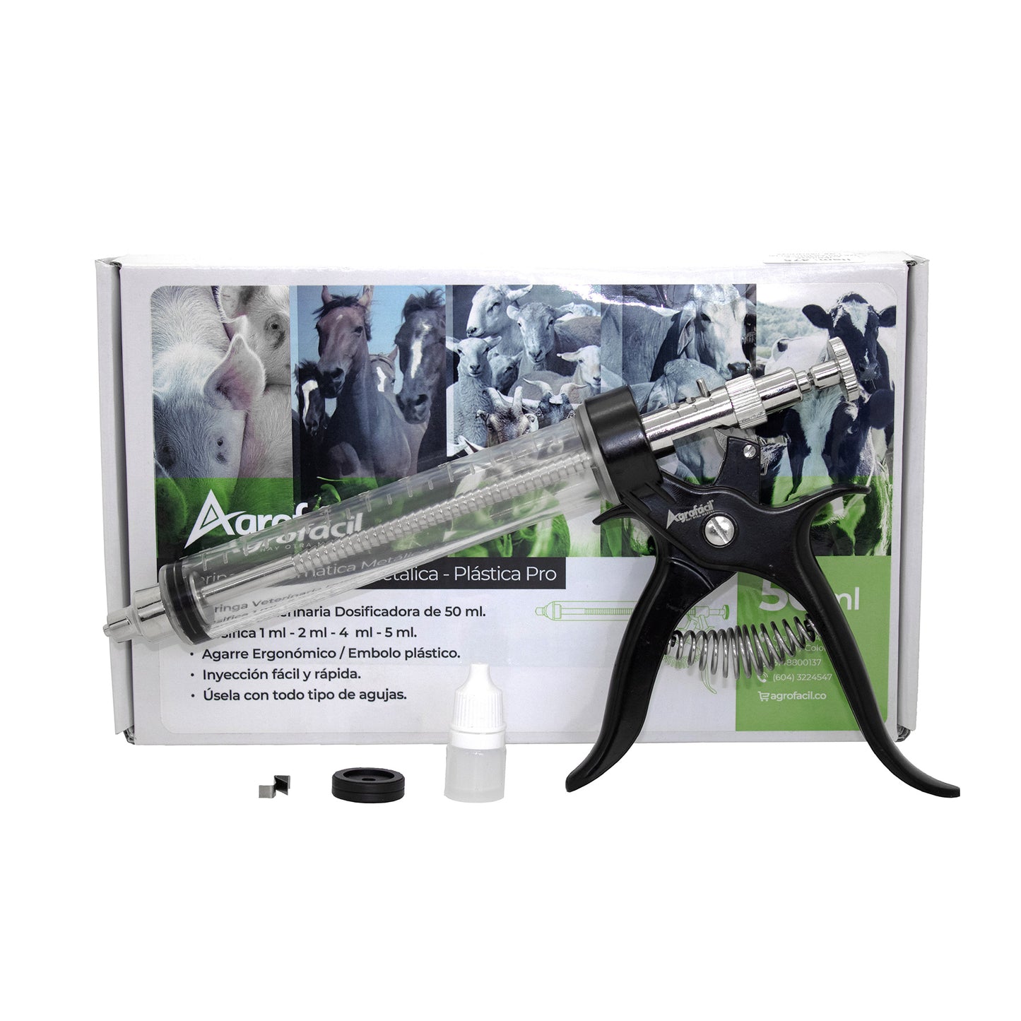 Jeringa Automática Metálica - Plastica Pro 50 ml Agrofácil