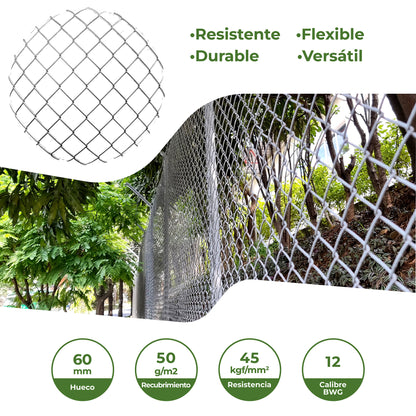 Malla Eslabonada 2mt x 10m Agrofácil