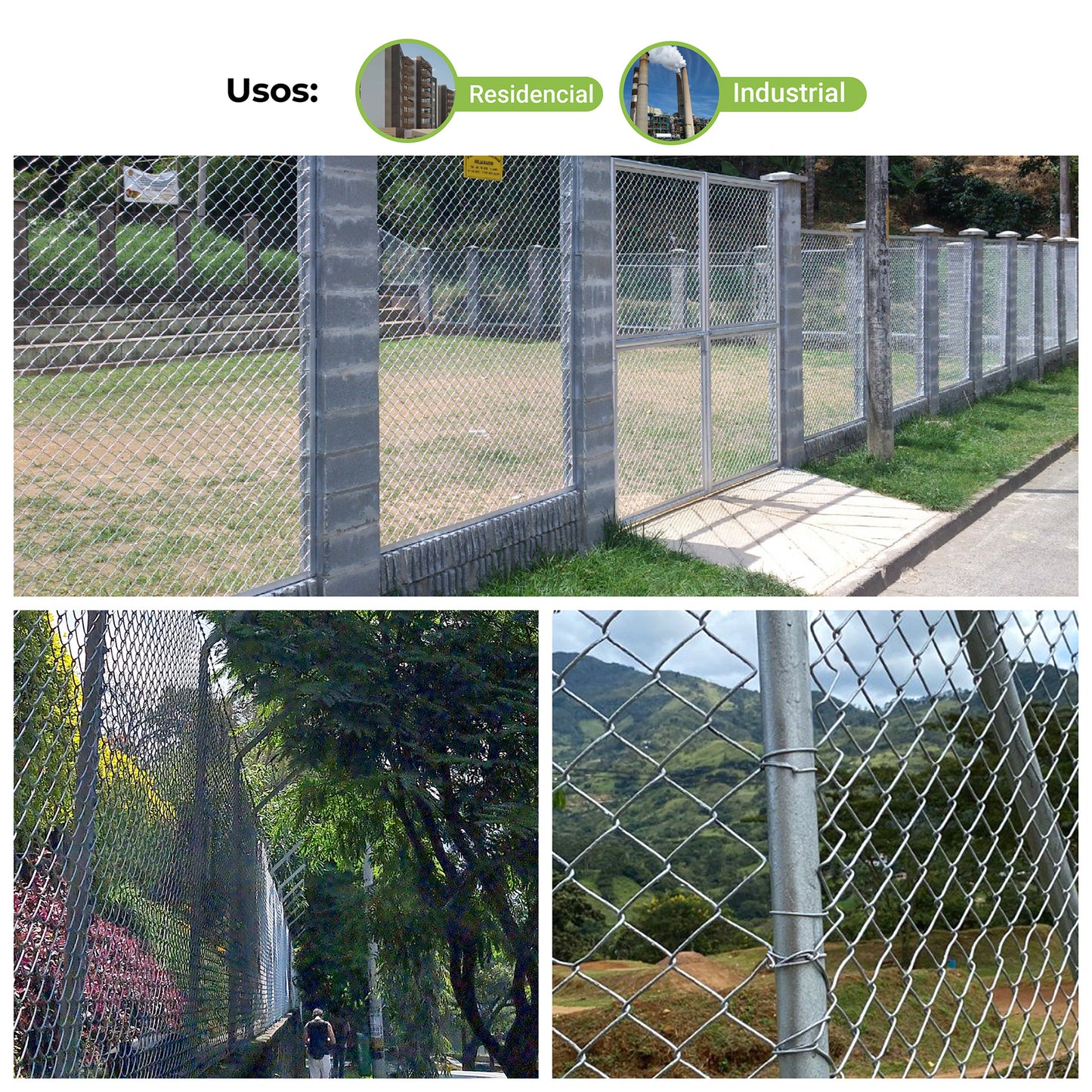 Malla Eslabonada 2mt x 10m Agrofácil