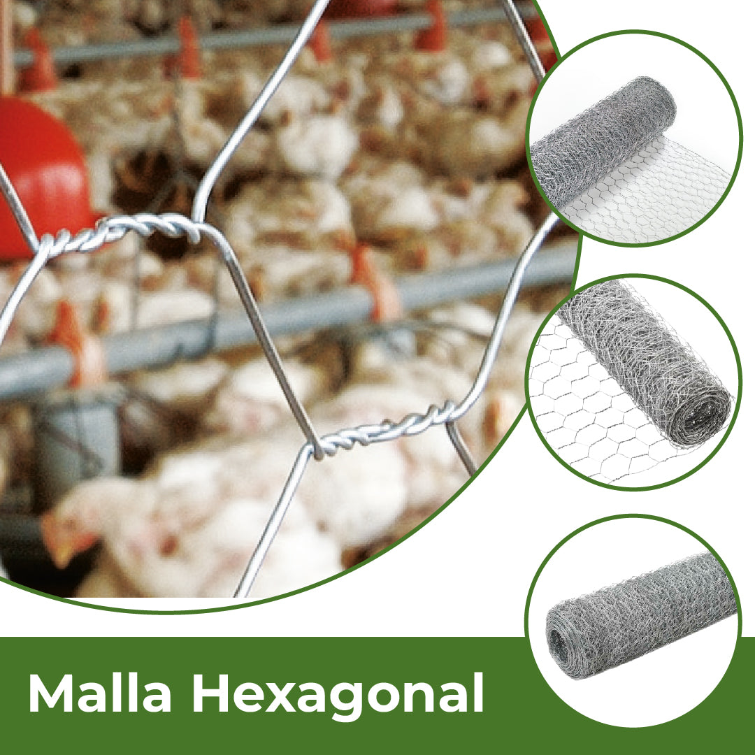 Malla Hexagonal Pollo, Gallina y Pajaro Agrofácil