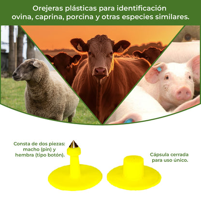 Orejera Tipo Botón Agrofácil