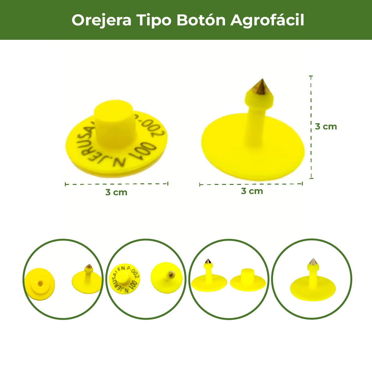 Orejera Tipo Botón Agrofácil
