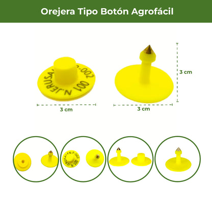 Orejera Tipo Botón Agrofácil