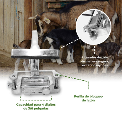 Pinza Tatuadora Metálica Giratoria Bovina 3/8 4 dígitos Agrofácil