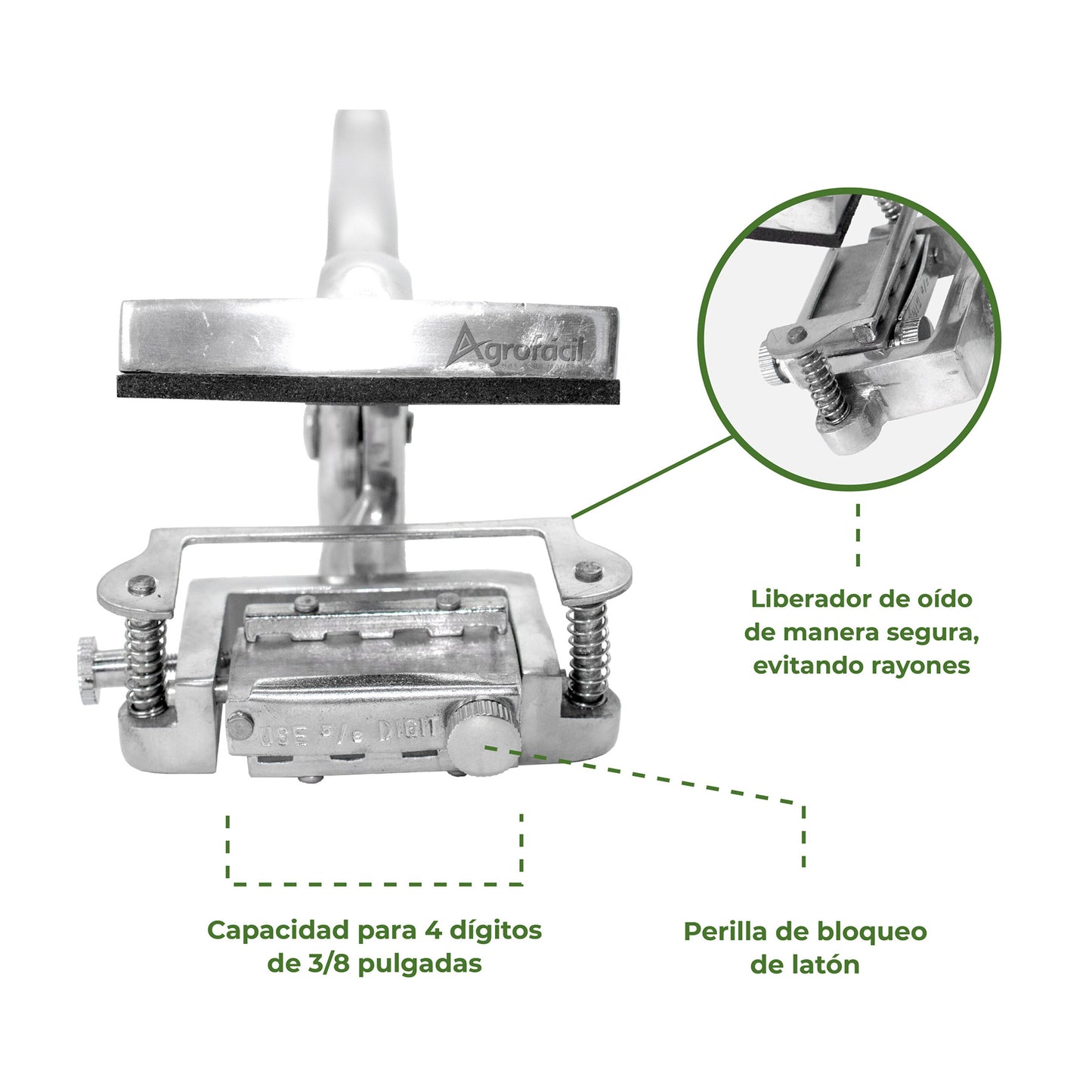 Pinza Tatuadora Bovina 3/8" 4 Dígitos Agrofácil