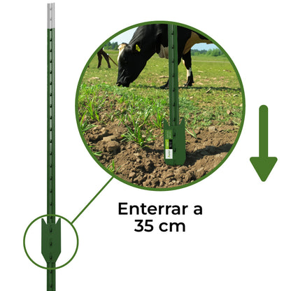 Poste de Acero Ligero Agrofácil 1.48m x 50unds