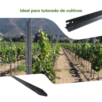 Poste de Acero Tutor Cultivos  2.30m Agrofacil