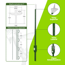 Poste de Acero Perimetral 2.12m Agrofácil x 10 unds
