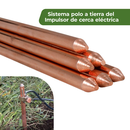 Varilla Copperweld 1.80m + Grapa Agrofácil