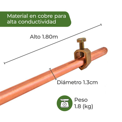 Varilla Copperweld 1.80m + Grapa Agrofácil