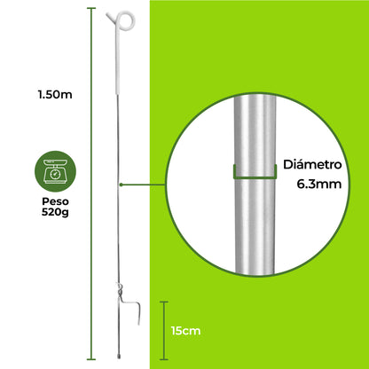 Varilla cola de cerdo 1.50m x 5 unidades Agrofácil