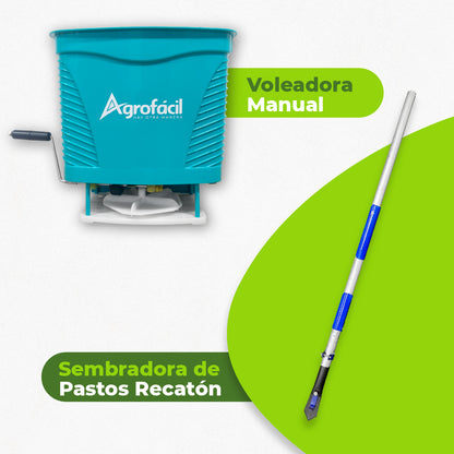 Combo Sembrador de Pastos Recatón + Voleadora Manual Agrofácil