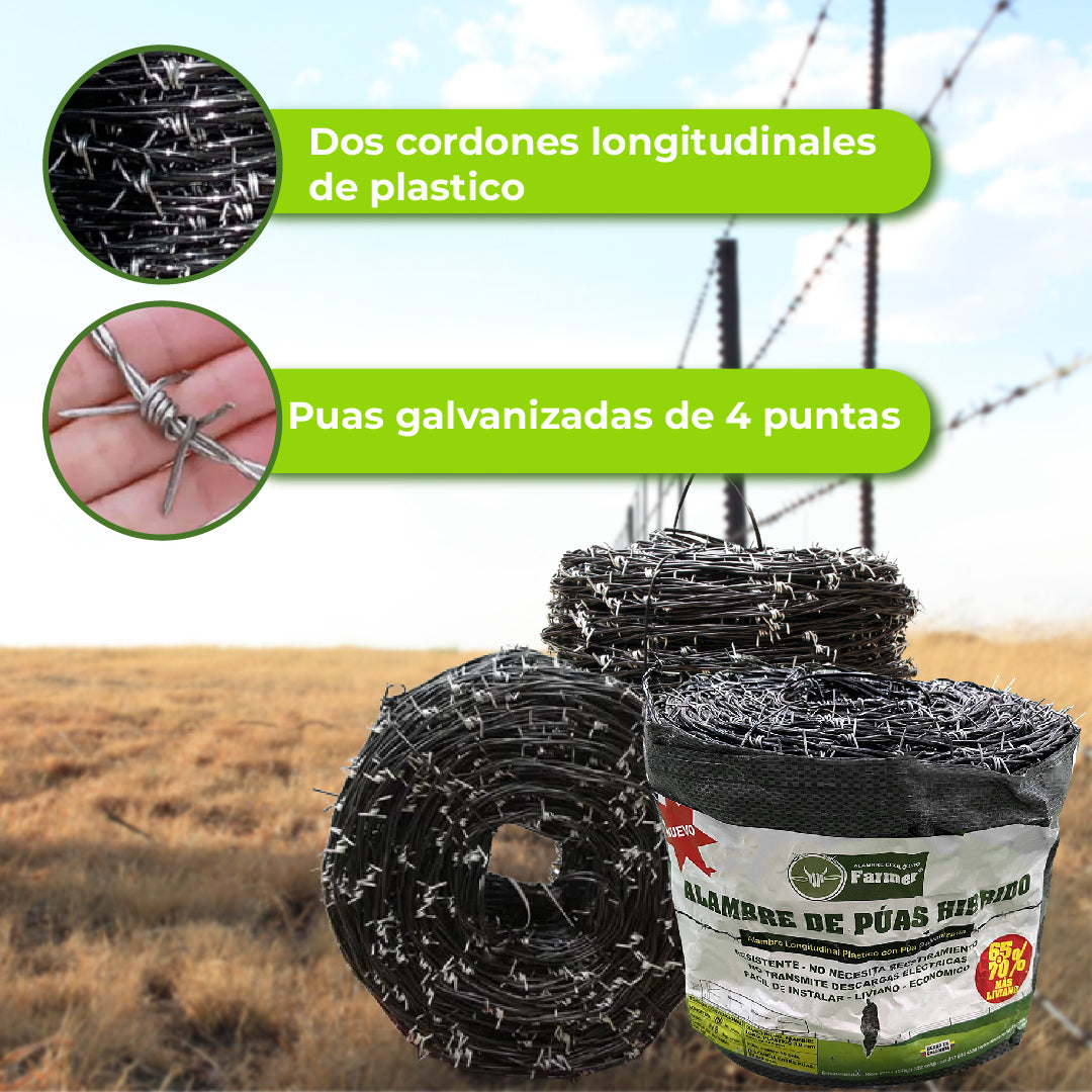 Alambre de Púas Híbrido C12 x 400m Farmer