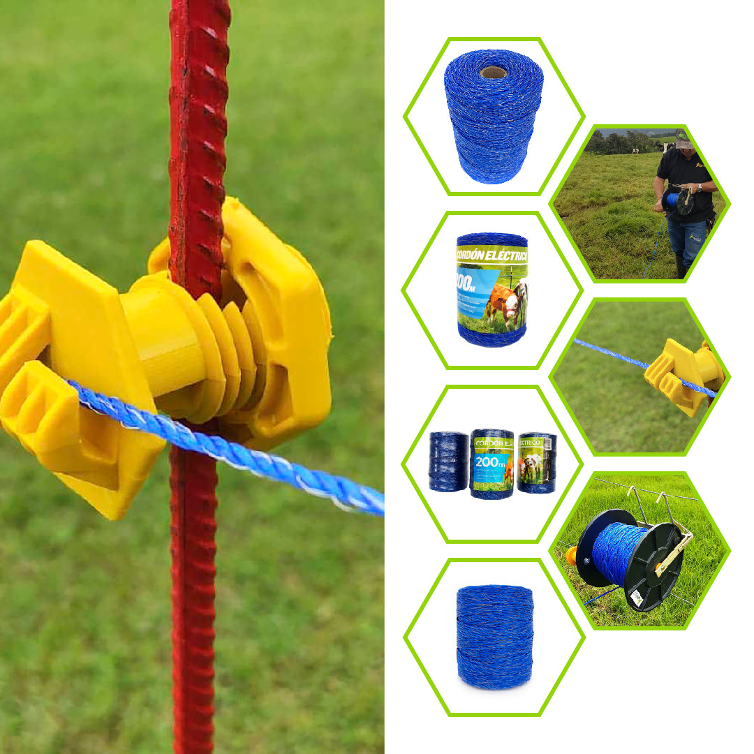 Cordón Eléctrico Rollo x 200m Agrofácil