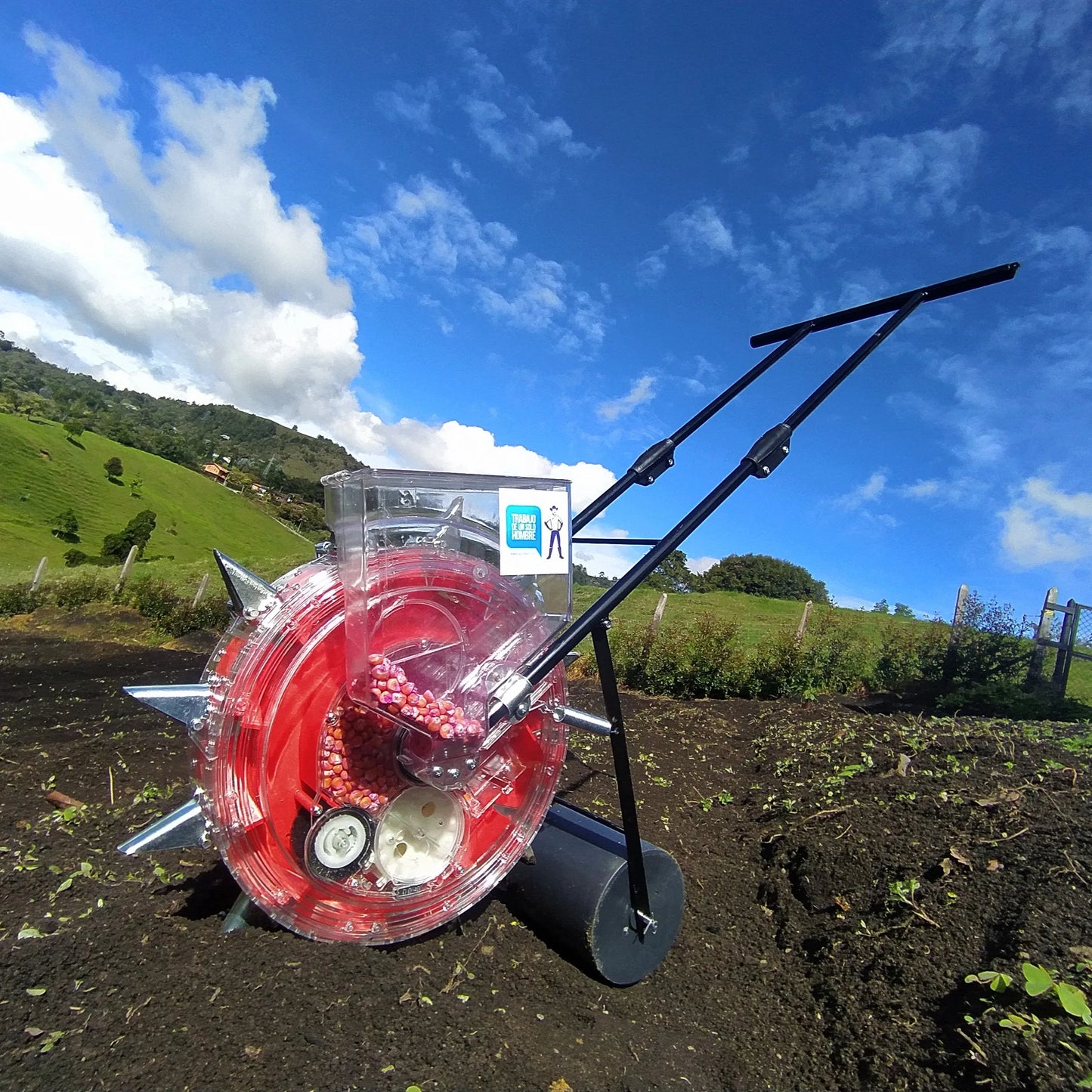 Abonadora de Espalda DUO + Sembradora Rotativa Agrofácil