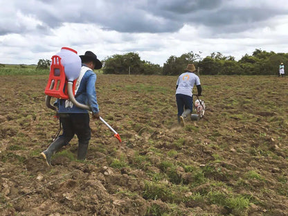 Abonadora de Espalda DUO + Sembradora Rotativa Agrofácil