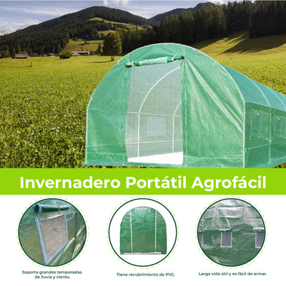 Invernadero Portátil Agrofácil 4 x 2 x 2m