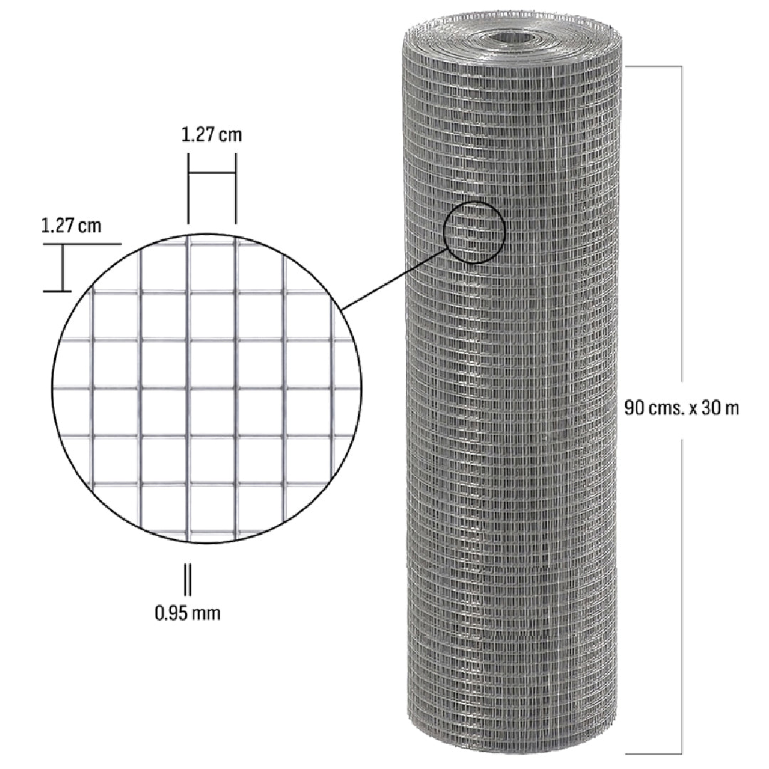 Malla Cuadrada Soldada 0.90cm / 1.20m Agrofácil