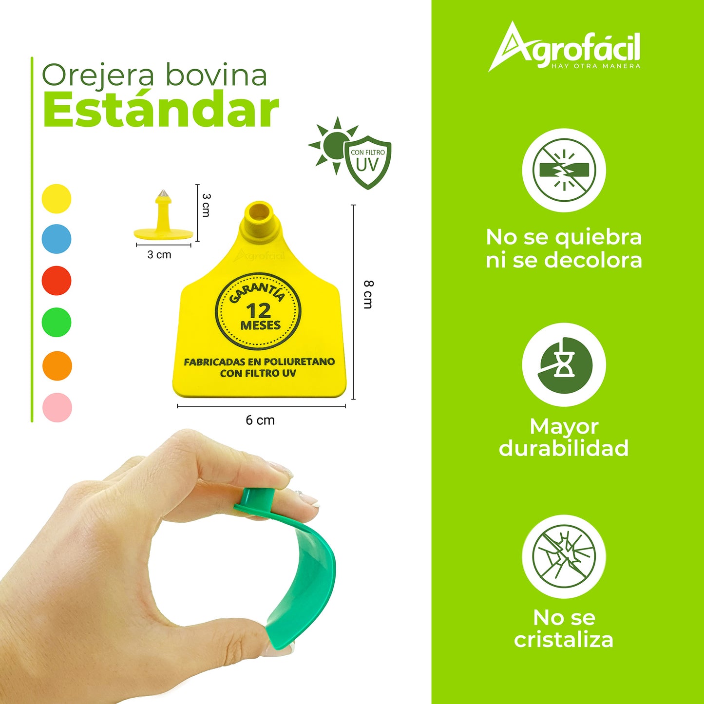 Orejera Bovina Estándar Agrofácil