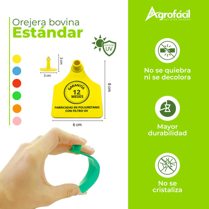 Orejera Bovina Estándar Agrofácil