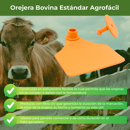 Orejera Bovina Estándar Agrofácil